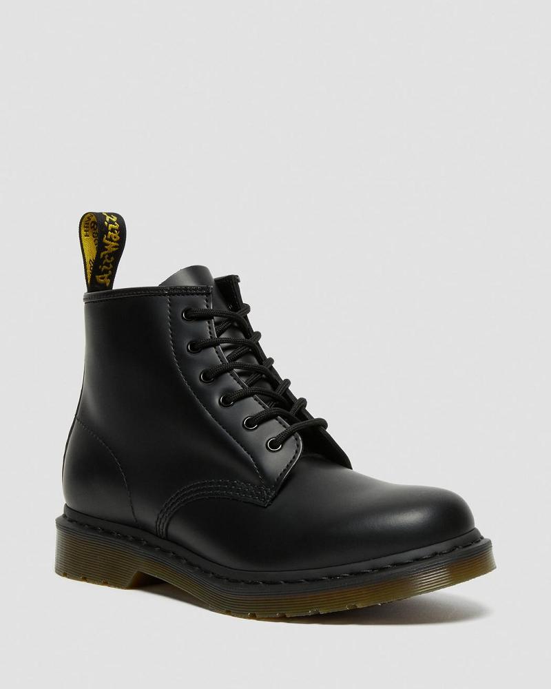 Black Women\'s Dr Martens 101 Smooth Leather Ankle Boots | CA 7YXF